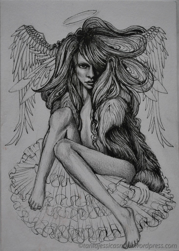 Fallen Angels Pencil And Ink Christmas Card Designs Taniajessicasmith